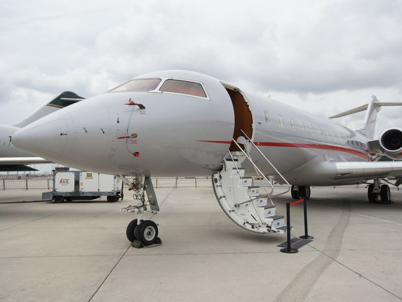MNG Airlines Bombardier BD-700-1A10 Global Express (9126) display in Istanbul Airshow in Istanbul Ataturk Airport