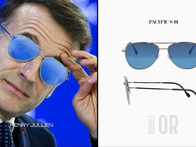 Emmanuel Macron wearing Henry Jullien glasses