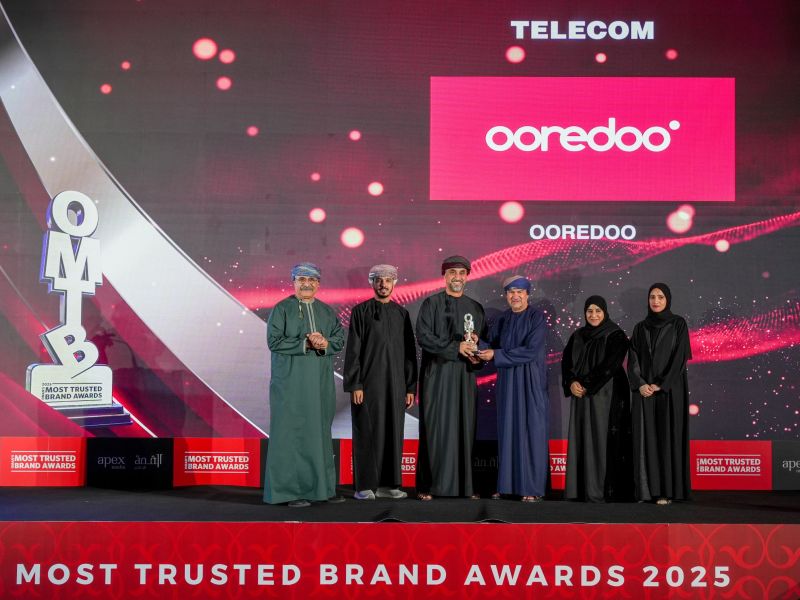 Ooredoo تفوز بجائزة أكثر العلامات التجارية ثقة في سلطنة عُمان للعام الخامس على التوالي