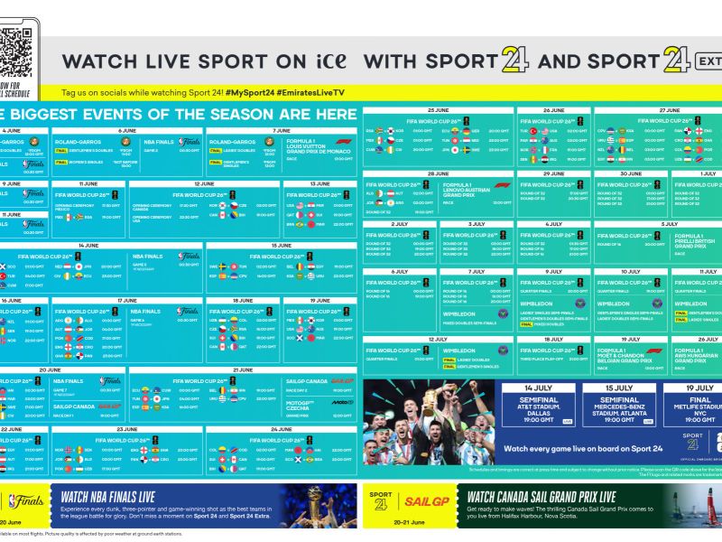 Never miss a match! Emirates screens FIFA World Cup 26™ live on flights via Sport 24