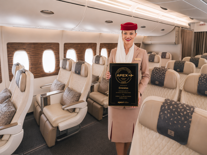 Emirates crowned ‘Best Overall Airline in the Middle East’ at 2026 APEX Awards