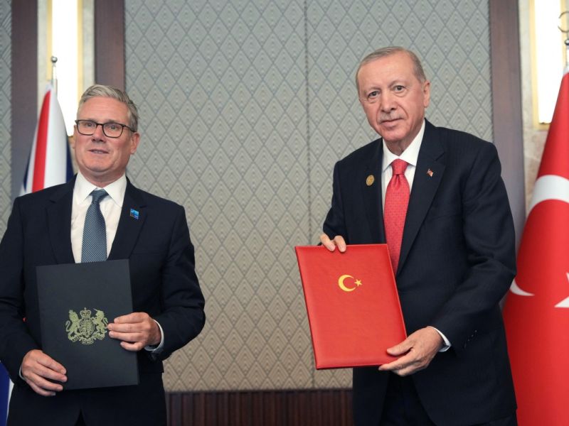 Erdogan with Starmer during Ankara NATO Summit
