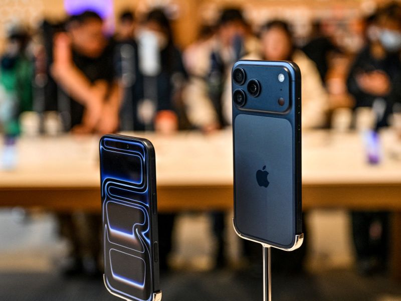 iPhone 17 on display
