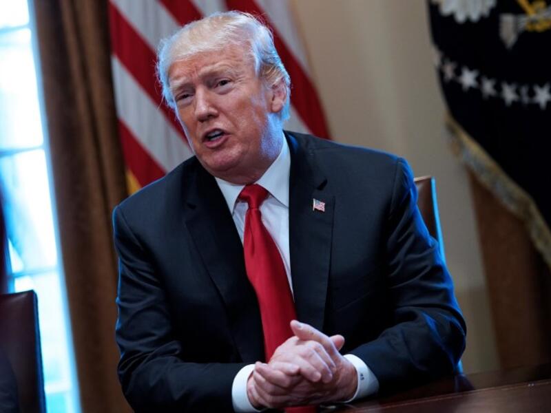 U.S. President Donald Trump speaks on steel and aluminum tariffs during a meeting with industry leaders in the Cabinet Room of the White House on Mar. 1, 2018 in Washington, DC. 
(MANDEL NGAN / AFP)