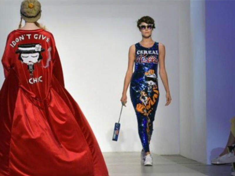 Ludovica Virga will her signature, playful collection at the last day of Arab Fashion Week in Riyadh on Saturday. (Source: AFP)