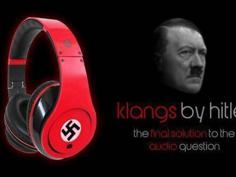Instead of a B on the side, the headphones feature a swastika. (Image: https://warosu.org/g/thread/43727521)