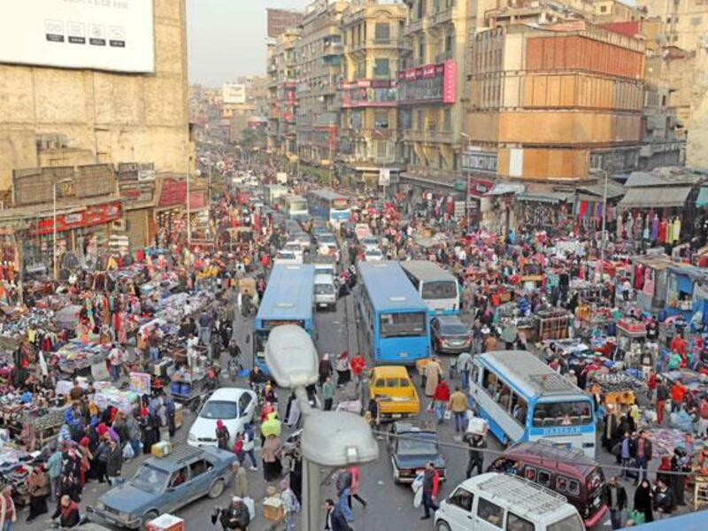 Crowded main street in Cairo (AFP/File Photo)