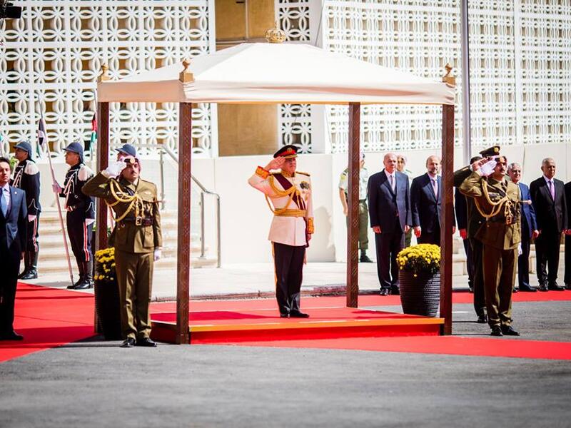 King Abdullah from the opening of the third ordinary session of the 18th Parliament. (Faceook/ @RHCJO)
