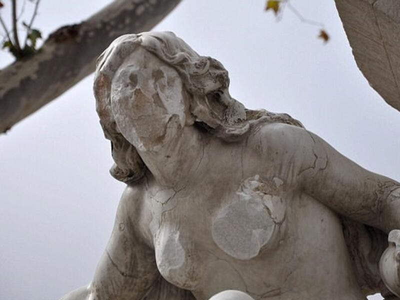 The Ain El Fouara is a famous landmark in the city of Setif. The statue of the woman was added to complete the fountain in 1899 (AFP)