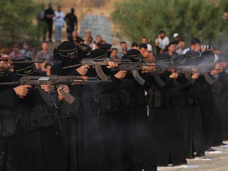 During the exercise the women showed off their close combat skills by firing rifles (APA)