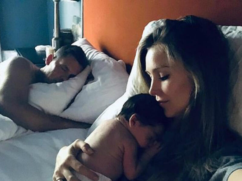 Safe family: Kathryn Brolin reveals on Instagram that she, her husband Josh Brolin and one-week baby Westlyn had to evacuate due to the raging wildfires (Source: Kathryn Brolin - Instagram)