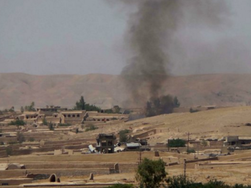 smoke rises from an airstrike in the Helmand province. (AFP/File)
