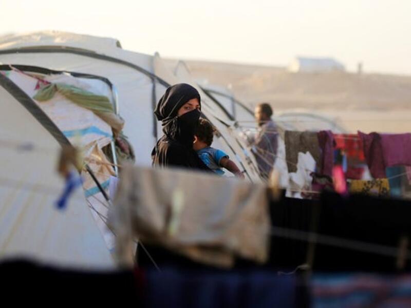 A camp for internally displaced people at Ain Issa on Oct. 21, 2017 (AFP)