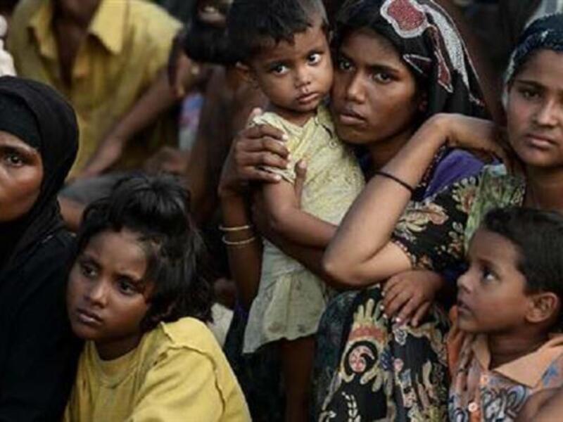 Rohingya Muslim children gather at a house in Hpar Wut Chaung located in Rakhine state, Myanmar. (AFP/ File Photo)