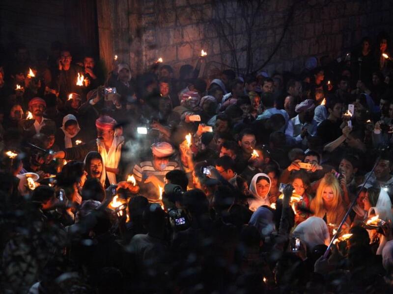 Yazidis in northern Iraq celebrating the Festival of Assembly (Twitter)