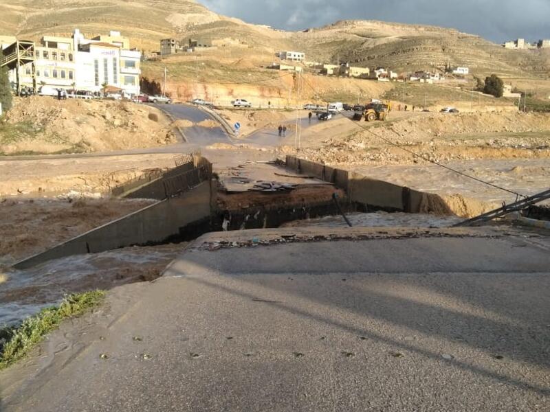 The collapse of a bridge connecting the Sokhna area to the Schumer. (Twitter)