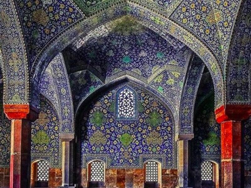 An interior of the Shah Mosque in Isfahan, Iran (Twitter)