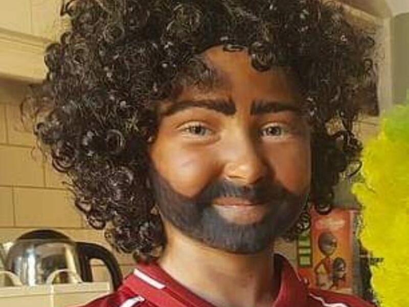 Madison Mcguane, an Irish girl aged 9, dress up as "her idol" Mo Salah for Halloween  (Twitter)