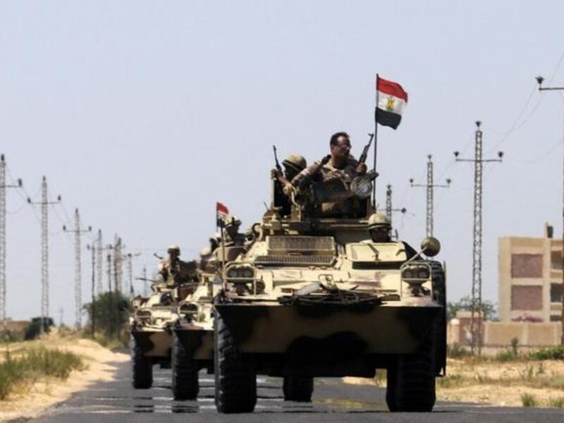 Egyptian soldiers are deployed in the area of the Rafah Crossing border between Egypt and the Gaza Strip on May 21 (STR / AFP)