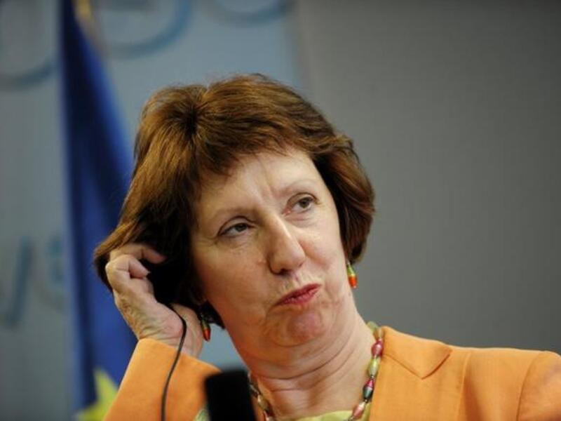  EU foreign policy chief Catherine Ashton at a press conference in Kosovo last week. AFP PHOTO / ARMEND NIMANI