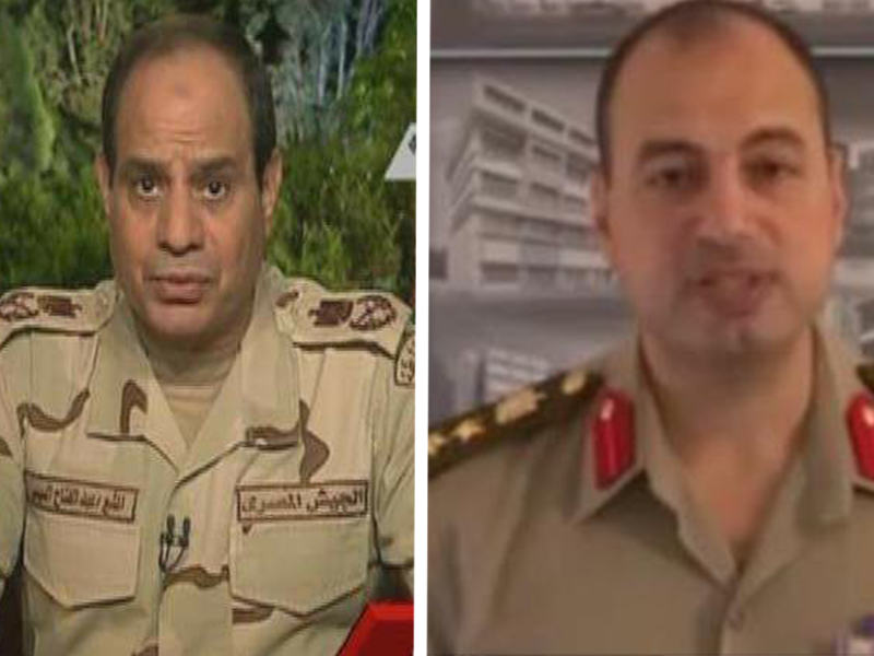 President Abdel Fattah el-Sisi is a former general who, after overthrowing democratically elected Mohammed Morsi in 2013, wore military uniform to announce his candidacy in 2014 (Twitter)