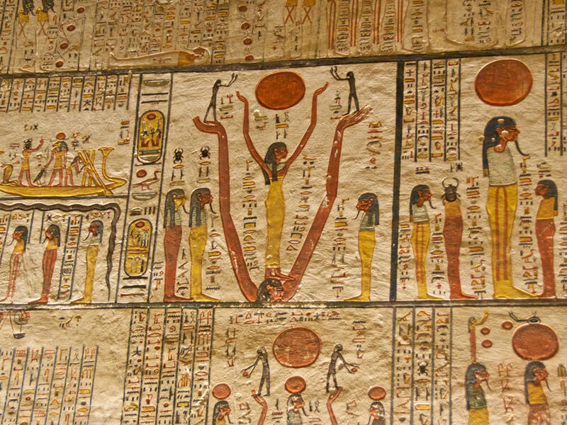 Hieroglyphs on the wall in King Tut's Tomb in the Valley of Kings in Luxor, Egypt. (Shutterstck/ File)