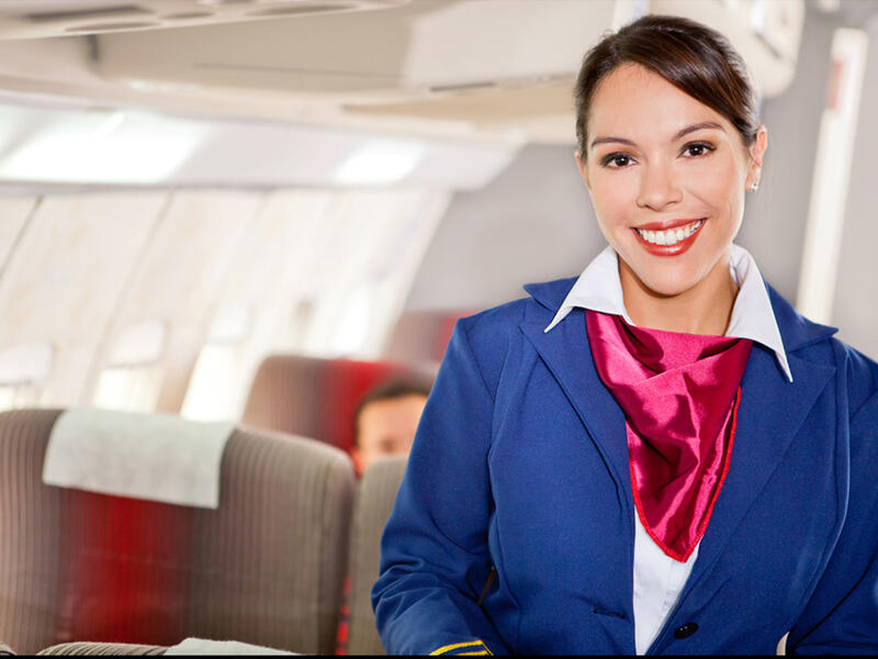 Smiling air hostess