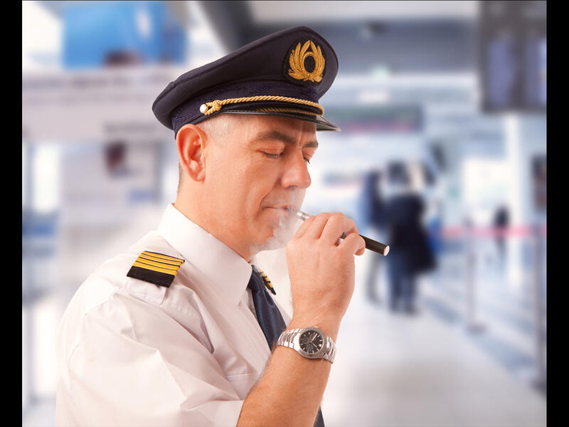 smoking pilot airplane