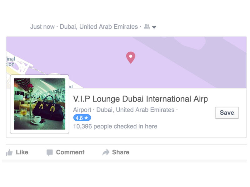 FB check-in VIP lounge