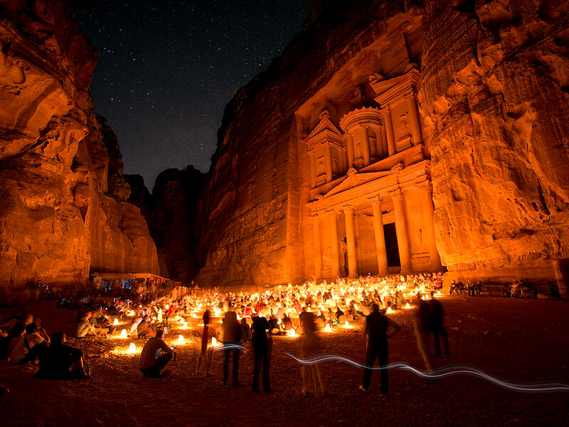 Petra by night