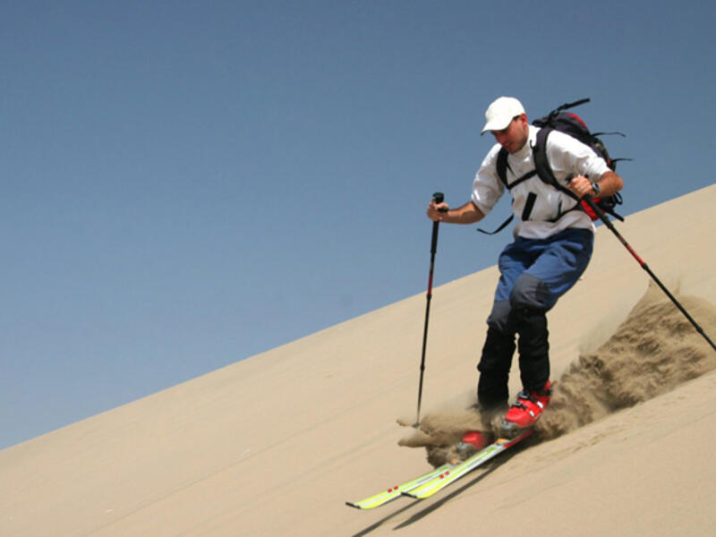 Skiing on sand in Saudi