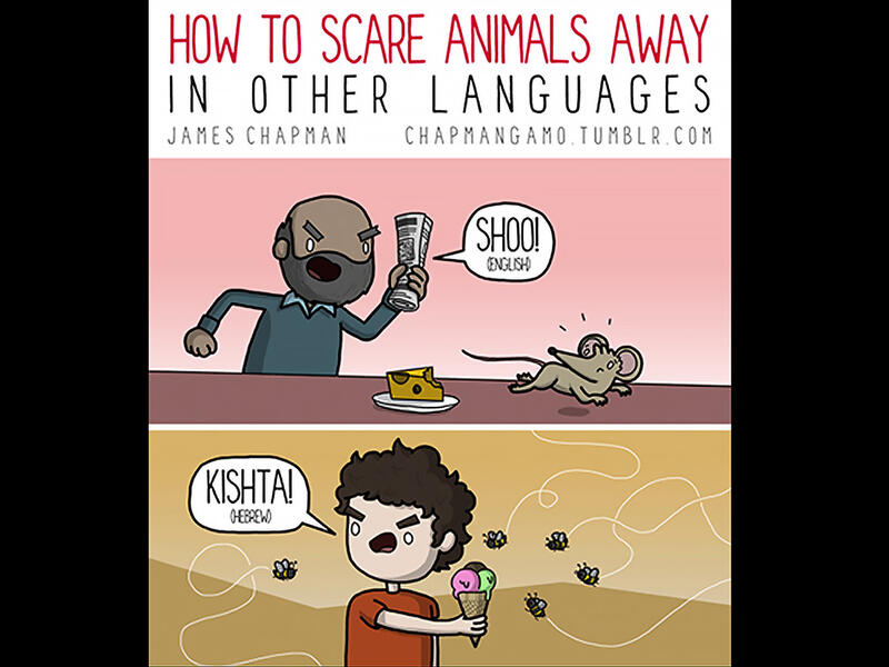 how to scare animals away in Hebrew