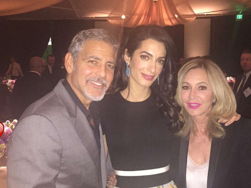 Beverly Hills celebrity salon owner Anastasia Soare with the Clooneys. (Snapchat/Anastasia Beverly Hills)