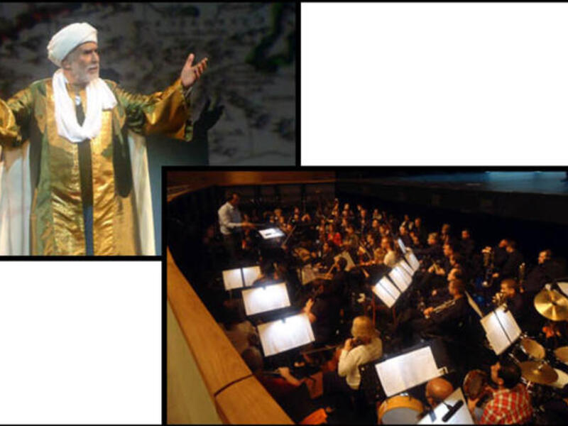 Abdelrahman Abou-Zahra Wroclaw as Ibn Battuta Senior / Philharmonic Orchestra and conductor Hisham Gabr, dress rehearsal (Photos by Ati Metwaly)