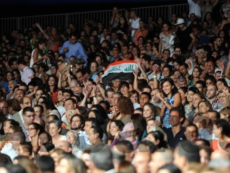 Kathem El Saher sings to a supportive audience at Byblos