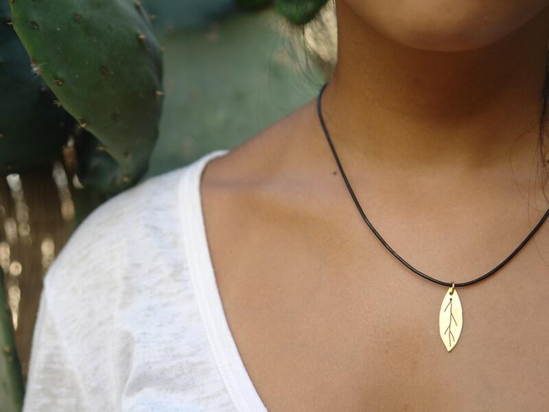 silver olive leaf necklace