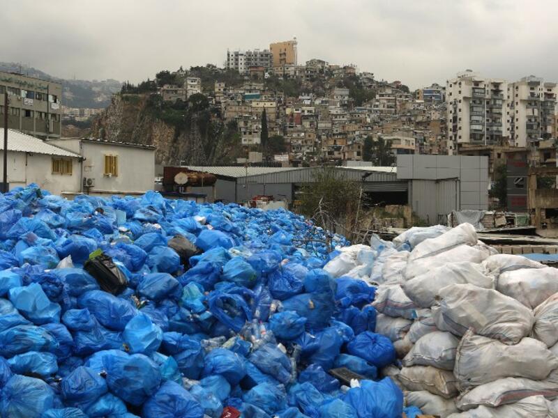 Piles of trash in Jdeideh, north of Beirut. (AFP/Patrick Baz)
