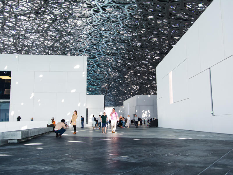 Louvre Abu Dhabi modern hall with Rain of Light roof design (Shutterstock/File Photo)