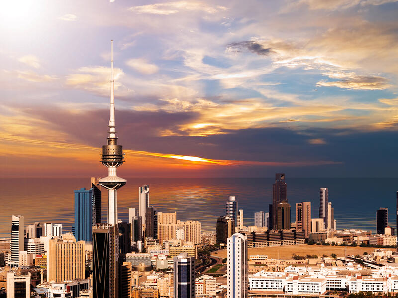 Liberation Tower in Kuwait, 372 meters. Cityscape during the sunset (Shutterstock/File Photo) 
