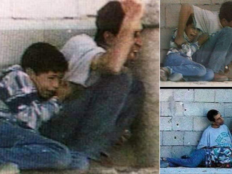 Photos show the moment when Muhammed Al Durrah was with his father when they were stuck in crossfire between the Israeli army and the Palestinian security forces in Gaza few seconds before Durrah was killed.