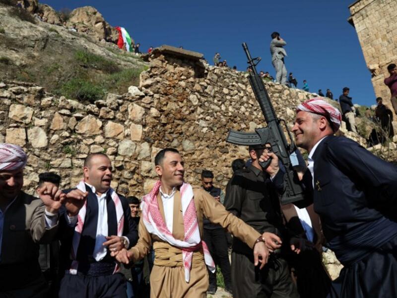 Iraqi Kurds celebrate Nowruz (Noruz), the Persian New Year, in town of Akra, 500 kilometres north of the capital Baghdad, on March 20, 2019.
SAFIN HAMED / AFP