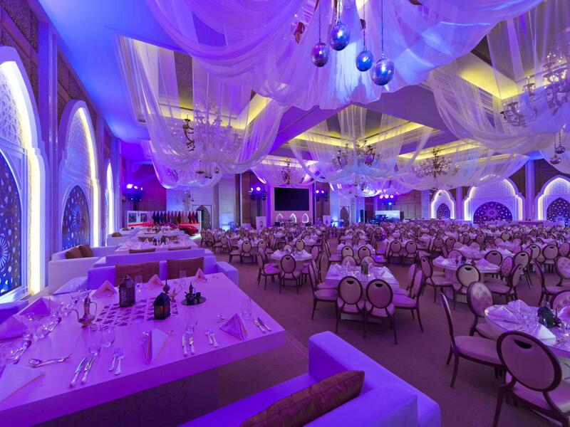 Marsa Malaz Kempinski, Qatar: The palatial Palazzo Ballroom has been transformed into a sumptuous Arabian tent that houses a gastronomic feast of global dishes with over 200 food items from Thai curries and international cheeses to fine European pastries and Japanese sushi. (cntravellerme.com)