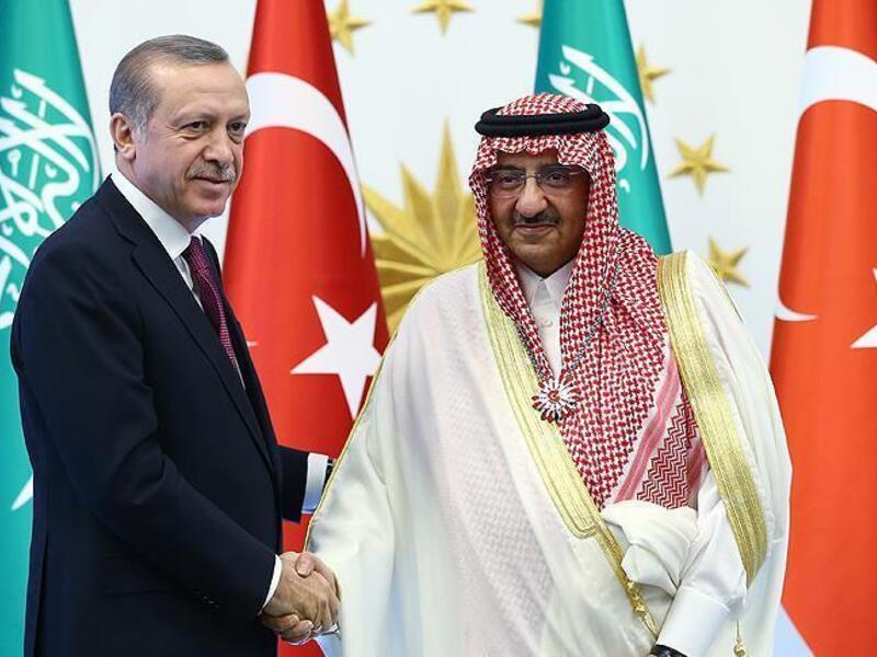 Turkish President Recep Tayyip Erdogan shakes hand of Saudi Crown Prince Muhammad bin Nayef. (AFP/File)