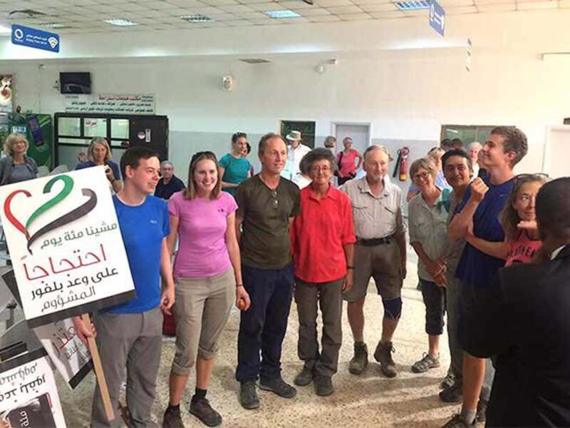 A delegation of protesters have walked through 11 countries across half a year “to apologize” for their former foreign minister’s fateful words a hundred years ago (Facebook)