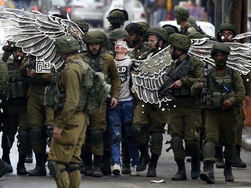 Palestinian graphic designer Asma Musleh's take on Abed Al Hashlamoun's powerful photo (Asma Musleh)