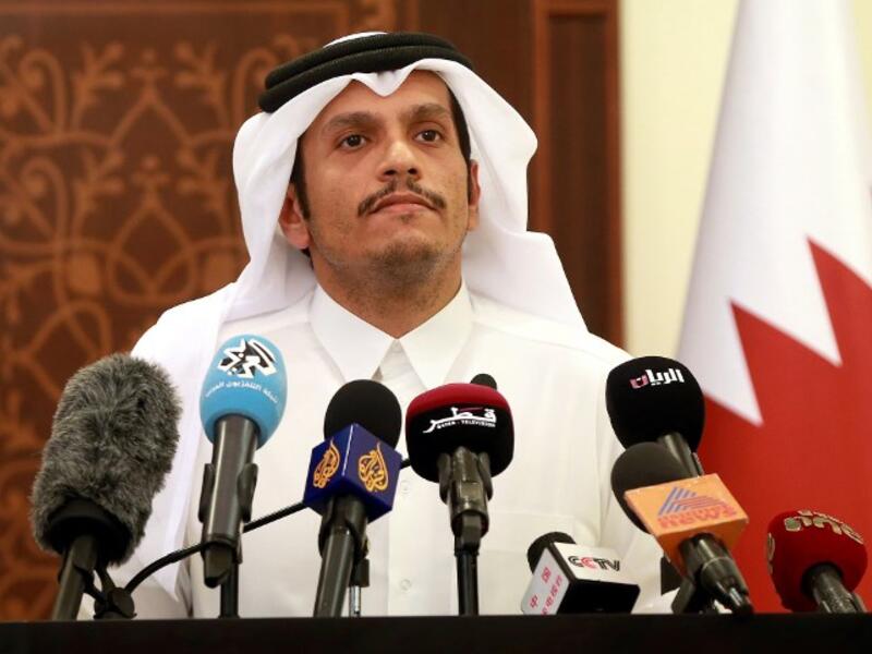 Qatari Foreign Minister Mohammed bin Abdulrahman al-Thani gives a press conference in Doha on May 25, 2017. (Karim Jaafar/AFP)