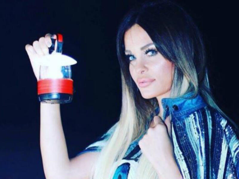 Dominique Horani posted a picture of her self with a lantern as a Ramadan greeting to her followers (Source: dominiquehourani - Instagram)