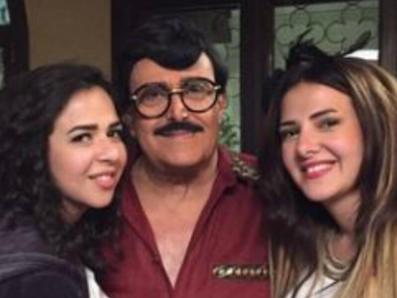 Samir Ghanem and his daughters Donia and Emmy