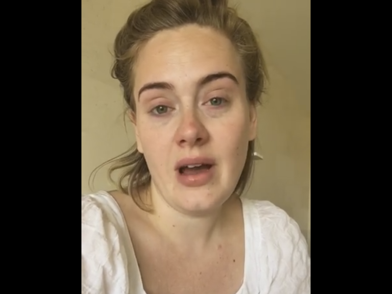 Adele looked worse for wear last week. (Facebook)