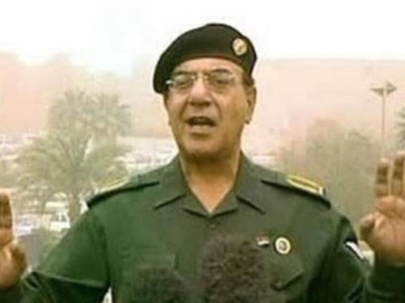 Iraq's Minister of Information, Sahaf, issued delusional broadcasts for Saddam: "I blame Al-Jazeera."; "There are no American infidels in Iraq, I triple guarantee you!" Enemies are 'drunk' or 'retarded', 'crying crocodile tears'. "We are winning."
